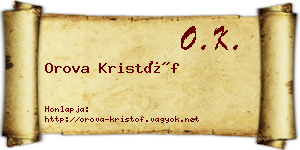 Orova Kristóf névjegykártya