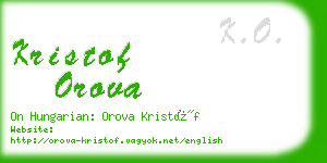 kristof orova business card